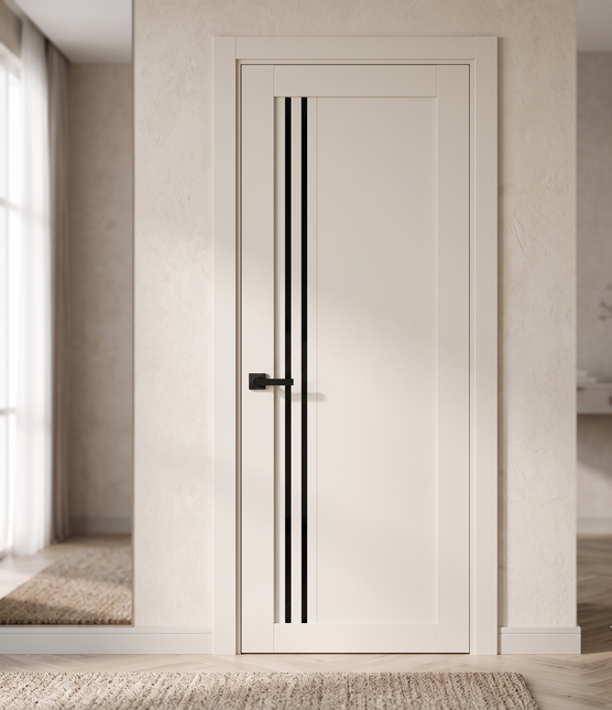 Ușă de interior T-09-cu inserții verticale din sticlă