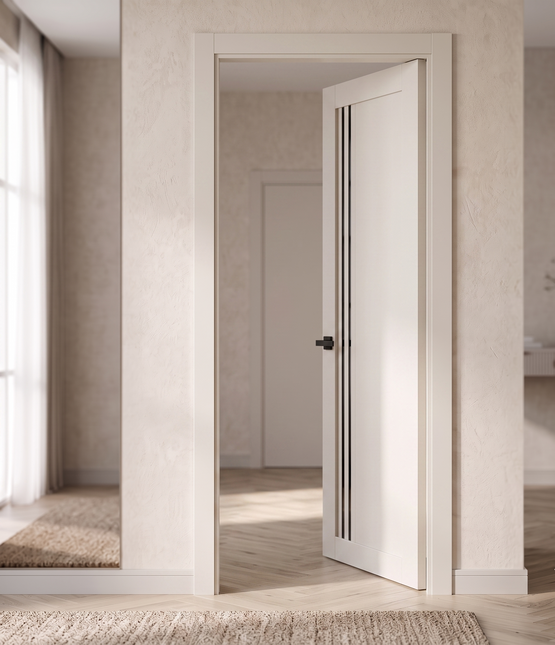 Ușă de interior T-09-cu inserții verticale din sticlă
