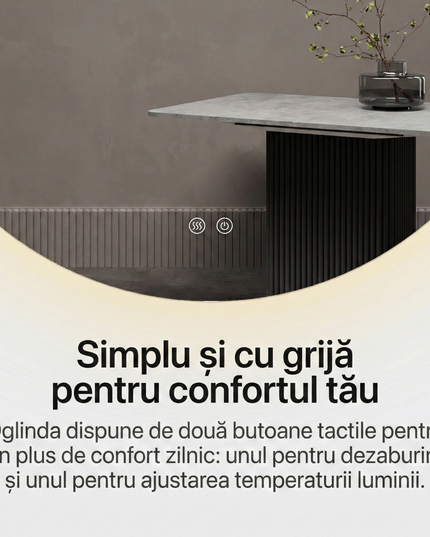 Oglindă baie LED ⌀60 cm / ⌀70 cm / ⌀80 cm / ⌀90 cm rotundă, 3 nuanțe de lumină, dezaburire și touch control J-170