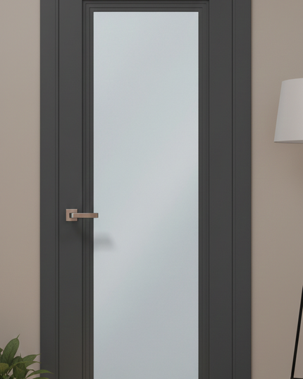 Ușă de interior ML-715 – Cu sticlă satinată centrală, elegantă și luminoasă