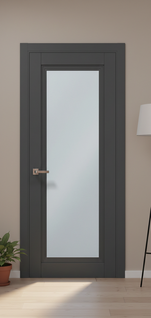 Ușă de interior ML-715 – Cu sticlă satinată centrală, elegantă și luminoasă