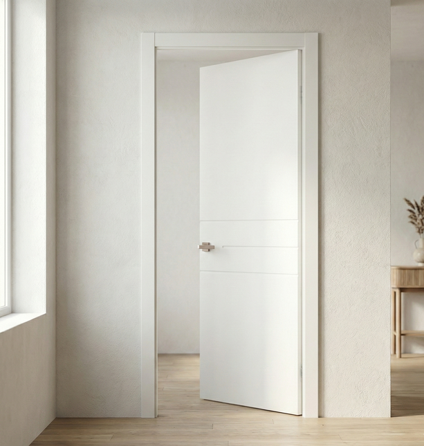Ușă de interior ST-14 – Design minimalist cu trei linii decorative