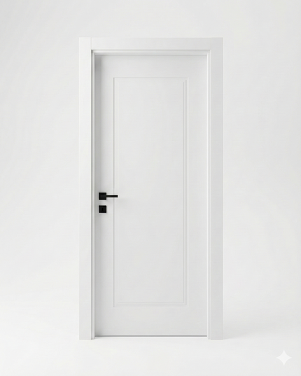 Ușă de interior albă JY-004 cu toc reglabil – design modern mat, complet echipată, livrare rapidă