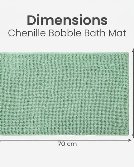 Covoraș baie din chenilia fină, strat antiderapant, 45×70 cm, Verde menta