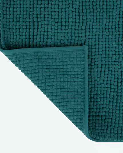 Covoraș baie din chenilia fină, strat antiderapant, 45×70 cm, Turcoaz inchis