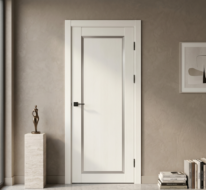 Ușă interior Astrid White Silk Mat – cu sticlă mată