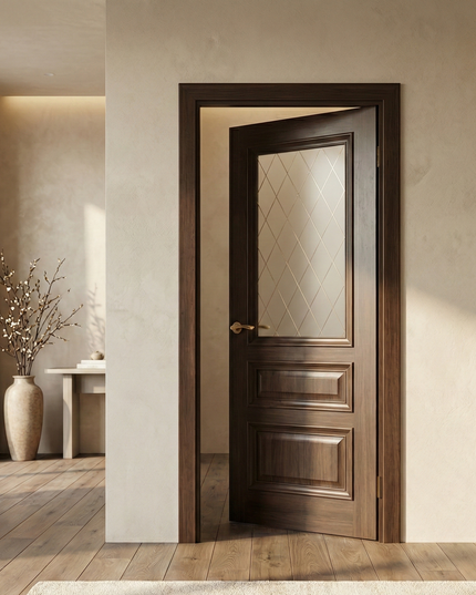 Ușă interior San Marco European Chestnut cu sticlă