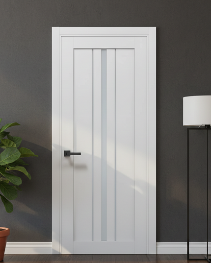 Ușă de interior T03 cu inserții verticale din sticlă
