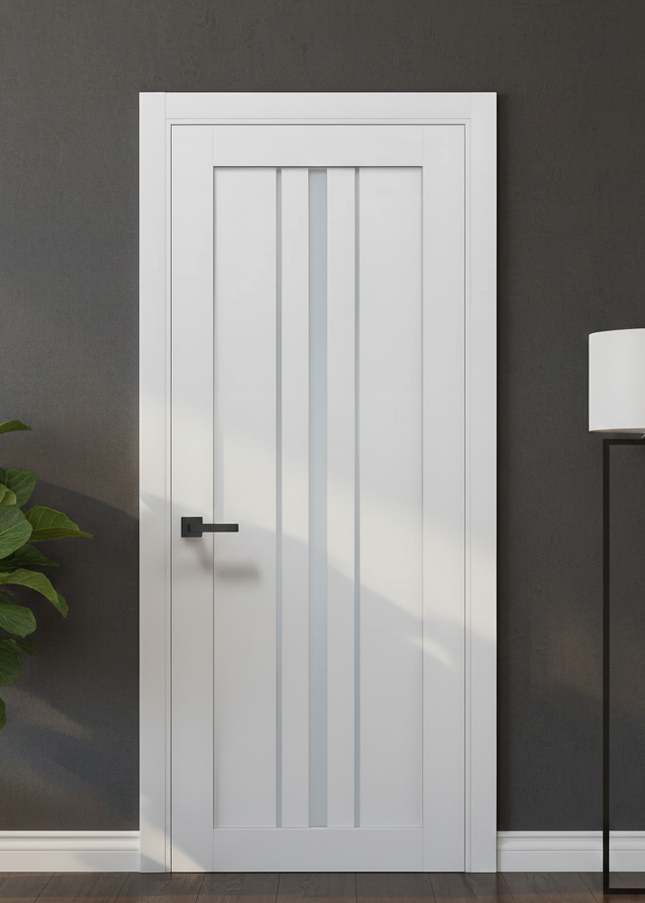 Ușă de interior T03 cu inserții verticale din sticlă