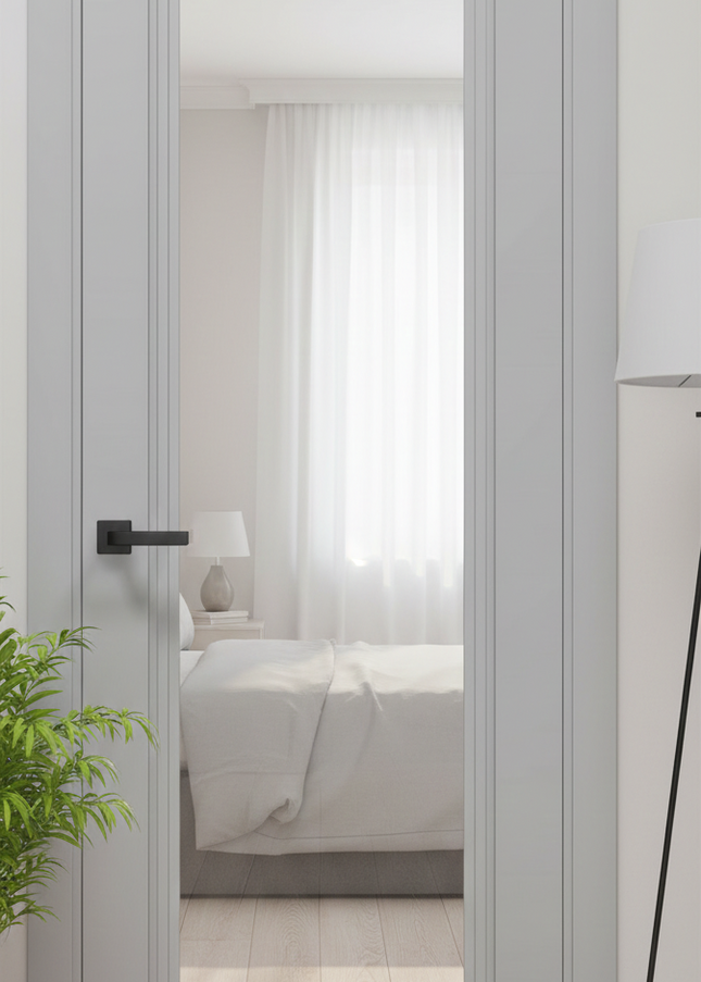 Ușă de interior T13 cu sticlă transparentă, design clasic-modern