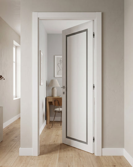 Ușă de interior T-18 – design minimalist cu contur decorativ
