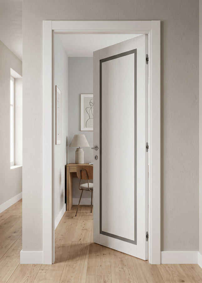 Ușă de interior T-18 – design minimalist cu contur decorativ