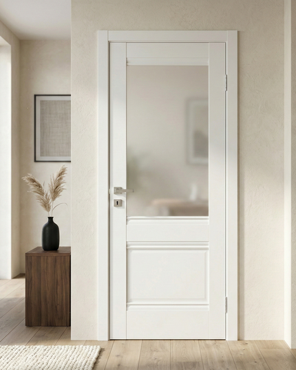 Ușă interior Valencia G White Silk Mat-Sticlă satinată