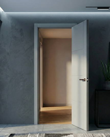 Ușă de interior ST-15 – Geometrie modernă cu linii verticale și orizontale