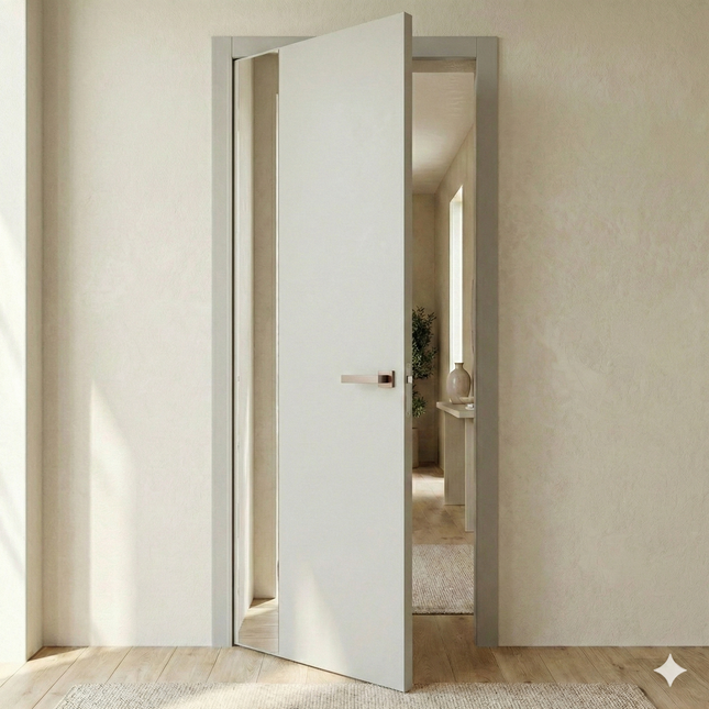 Ușă de interior PL-05 – design modern cu panou lateral din sticlă/oglindă