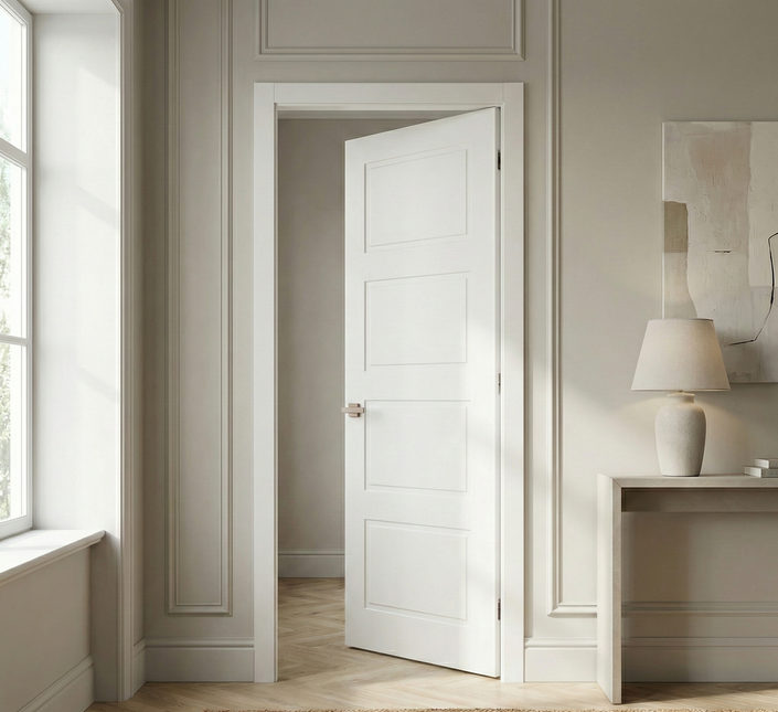 Ușă de interior ST-24 – Stil clasic-modern cu 4 panouri gravate