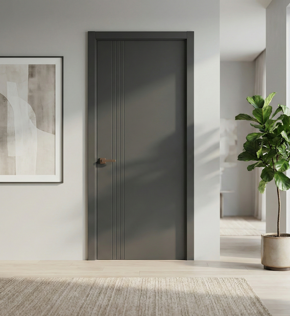 Ușă de interior ST-18 – Design vertical modern cu linii accentuate