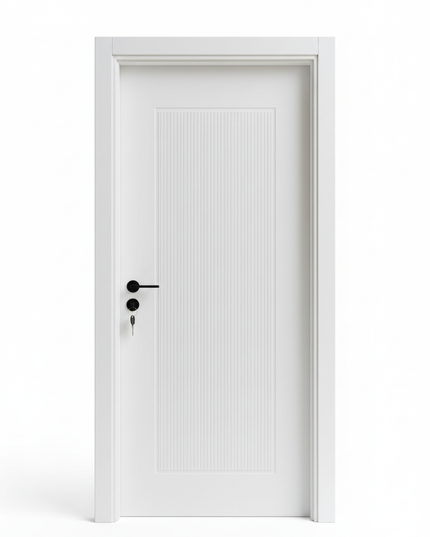 Ușă de interior albă cu panou riflat JY-DP 012 – design modern elegant | CasaDeco