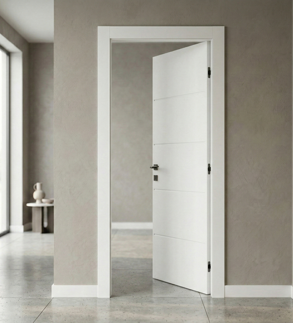 Ușă de interior Quadro-alb mat, design geometric