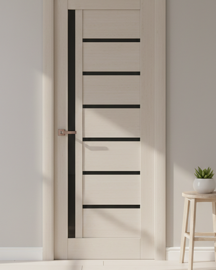 Ușă de interior ML-16 cu design asimetric și sticlă satinată laterală