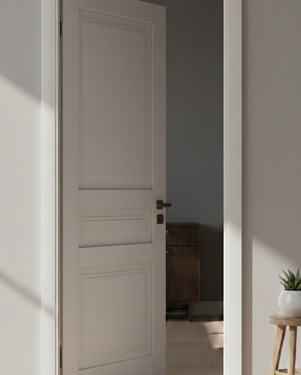 Ușă de interior ML-12 cu detaliu arhitectural frezat, stil clasic elegant