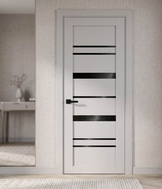 Ușă de interior T05-design cu inserții orizontale din sticlă