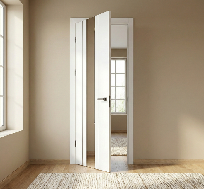Ușă de interior PL-29 – design vertical cu oglindă/sticlă aplicată