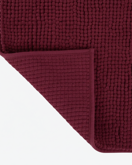 Covoraș baie din chenilia fină, strat antiderapant, 45×70 cm, Vișiniu