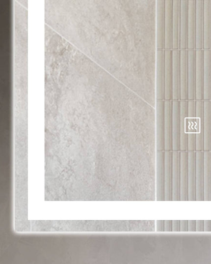 Oglindă LED H-1016 dreptunghiulară cu 3 nuanțe de lumină, anti-aburire și comutator tactil