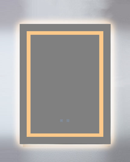 Oglindă LED H-1016 dreptunghiulară cu 3 nuanțe de lumină, anti-aburire și comutator tactil