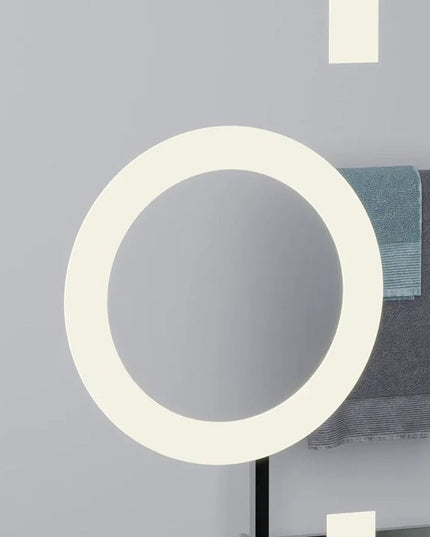 Oglindă baie LED H-1041 dreptunghiulară cu lupă cosmetică, 3 funcții lumină și anti-aburire