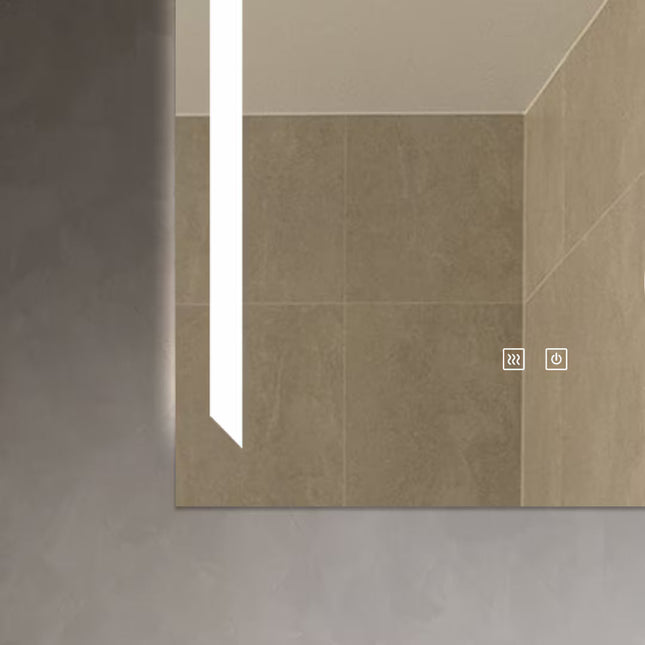 Oglindă LED Baie H-1041B cu Lupă Cosmetică, 3 Nuanțe Lumină, Anti-Aburire și Touch Control