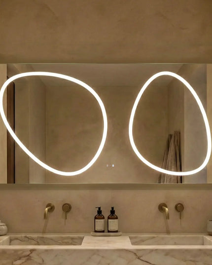 Oglindă baie LED 70x150 cm dreptunghiulară, senzor infraroșu și 3 nuanțe de lumină J-1125