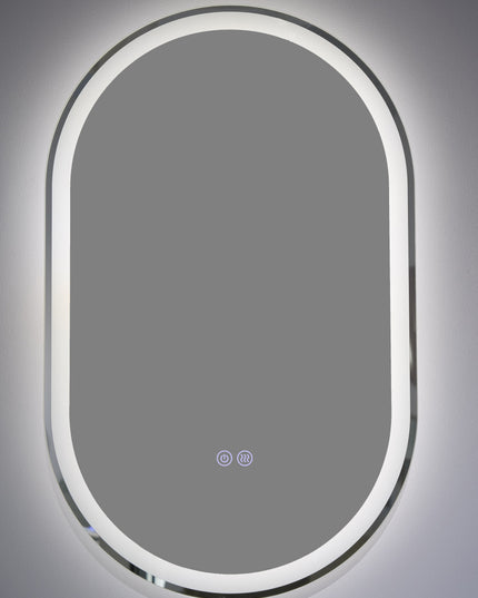 Oglindă baie LED 50x80 cm ovală, 3 nuanțe de lumină, dezaburire și touch control J-120-1