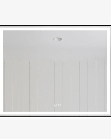 Oglindă baie LED H-142 ramă negru mat, anti-aburire și touch