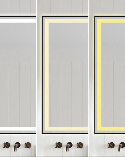 Oglindă baie LED 100x80 cm dreptunghiulară, dezaburire și touch control J-142