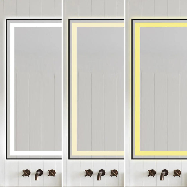 Oglindă baie LED 100x80 cm dreptunghiulară, dezaburire și touch control J-142