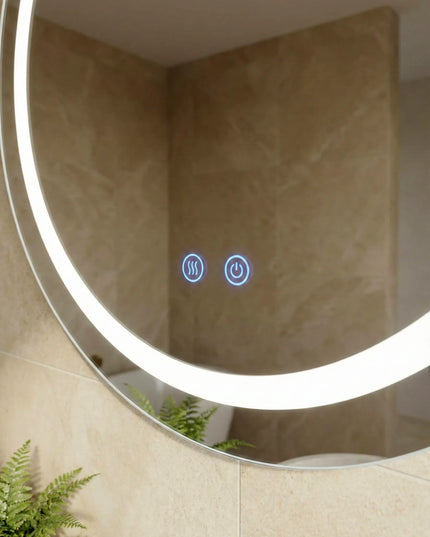 Oglindă baie LED ⌀60 cm rotundă, 3 nuanțe de lumină, dezaburire și touch control J-2011