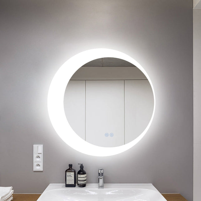 Oglindă rotundă LED H 2015 – 3 nuanțe de lumină, anti-aburire, touch control