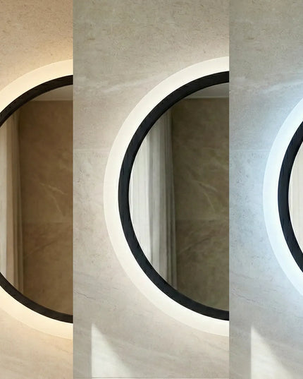 Oglindă baie LED ⌀60 cm rotundă, 3 nuanțe de lumină, senzor infraroșu J-2022