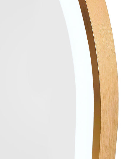 Oglindă baie LED H-2083 cu ramă aluminiu auriu și senzor tactil