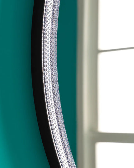 Oglindă baie rotundă H 2087 cu LED, anti-aburire și ramă acril-metal