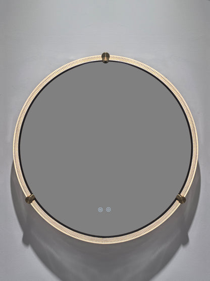 Oglindă baie rotundă H 2087 cu LED, anti-aburire și ramă acril-metal