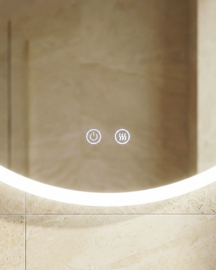 Oglindă baie LED ⌀50 cm rotundă, 3 nuanțe de lumină, dezaburire și touch control J-2112