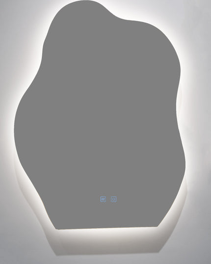 Oglindă baie LED H-3022 – formă neregulată, 3 lumini și anti-aburire