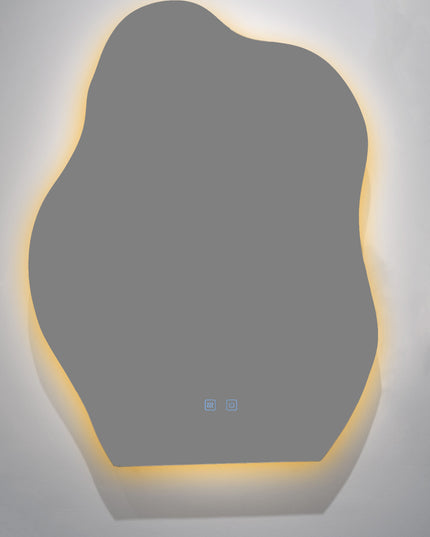 Oglindă baie LED H-3022 – formă neregulată, 3 lumini și anti-aburire