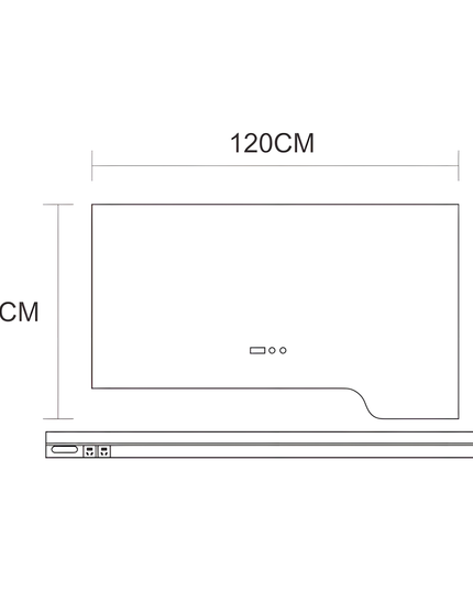 Oglindă baie LED H-3050 cu raft multifuncțional, 3 nuanțe de lumină, anti-aburire și comutator tactil