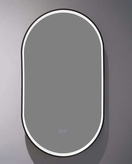 Oglindă baie LED 50x90 cm ovală, 3 nuanțe de lumină, dezaburire și touch control J-3055