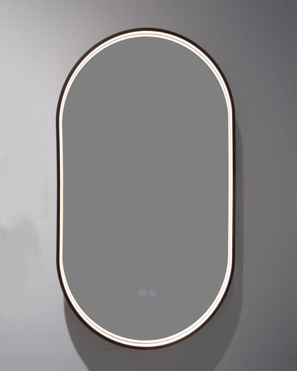 Oglindă baie LED 50x90 cm ovală, 3 nuanțe de lumină, dezaburire și touch control J-3055