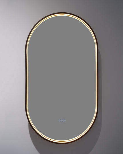 Oglindă baie LED 50x90 cm ovală, 3 nuanțe de lumină, dezaburire și touch control J-3055